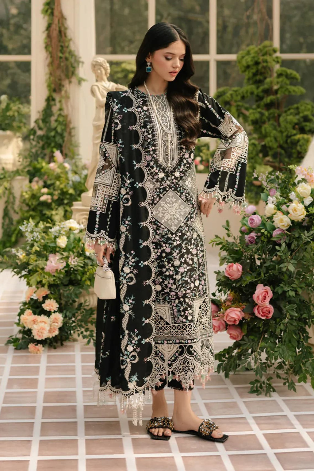 Freesia Emb 3PC Lawn'26 Dress | EY-101