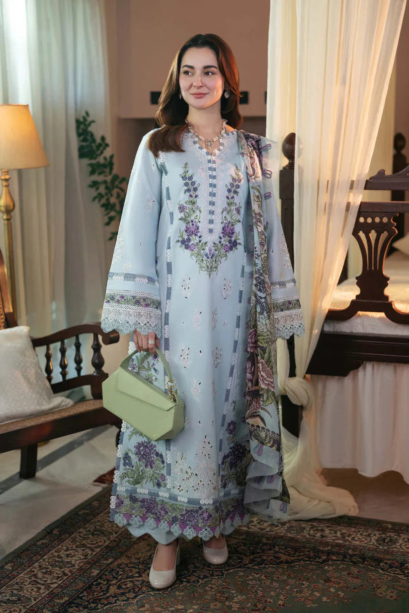 Jade - 3PC (Unstitched) Embroidered Chickenkari Lawn Suit - EY-134