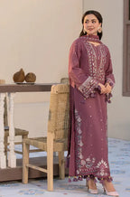 Embroidered 3pc Lawn Dress With Embroidered Chiffon Dupatta EFY155