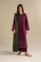 Iznik - Embroidered 3pc Marina Dress With Printed Shawl. EY-128