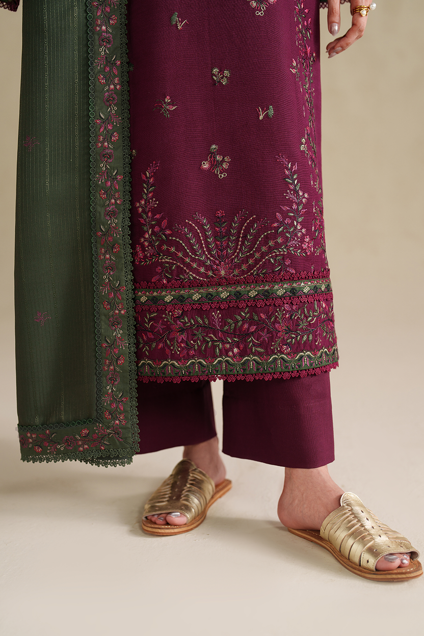 Iznik - Embroidered 3pc Marina Dress With Printed Shawl. EY-128
