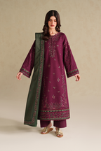 Iznik - Embroidered 3pc Marina Dress With Printed Shawl. EY-128
