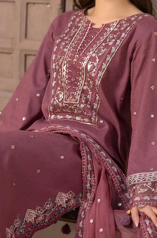 Embroidered 3pc Lawn Dress With Embroidered Chiffon Dupatta EFY155
