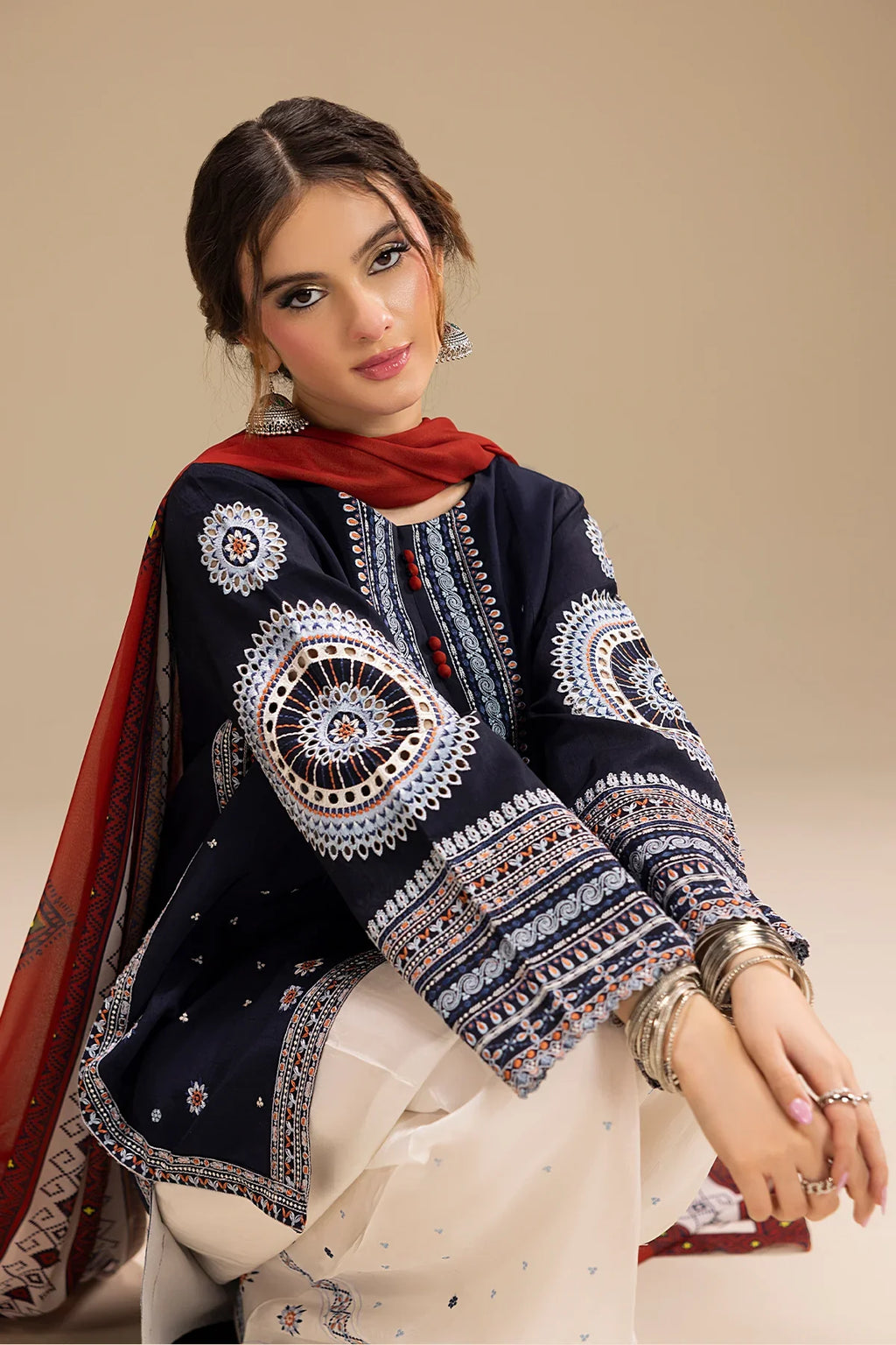 JAZMIN - 3PC LAWN EMBROIDERED DRESS EY-141