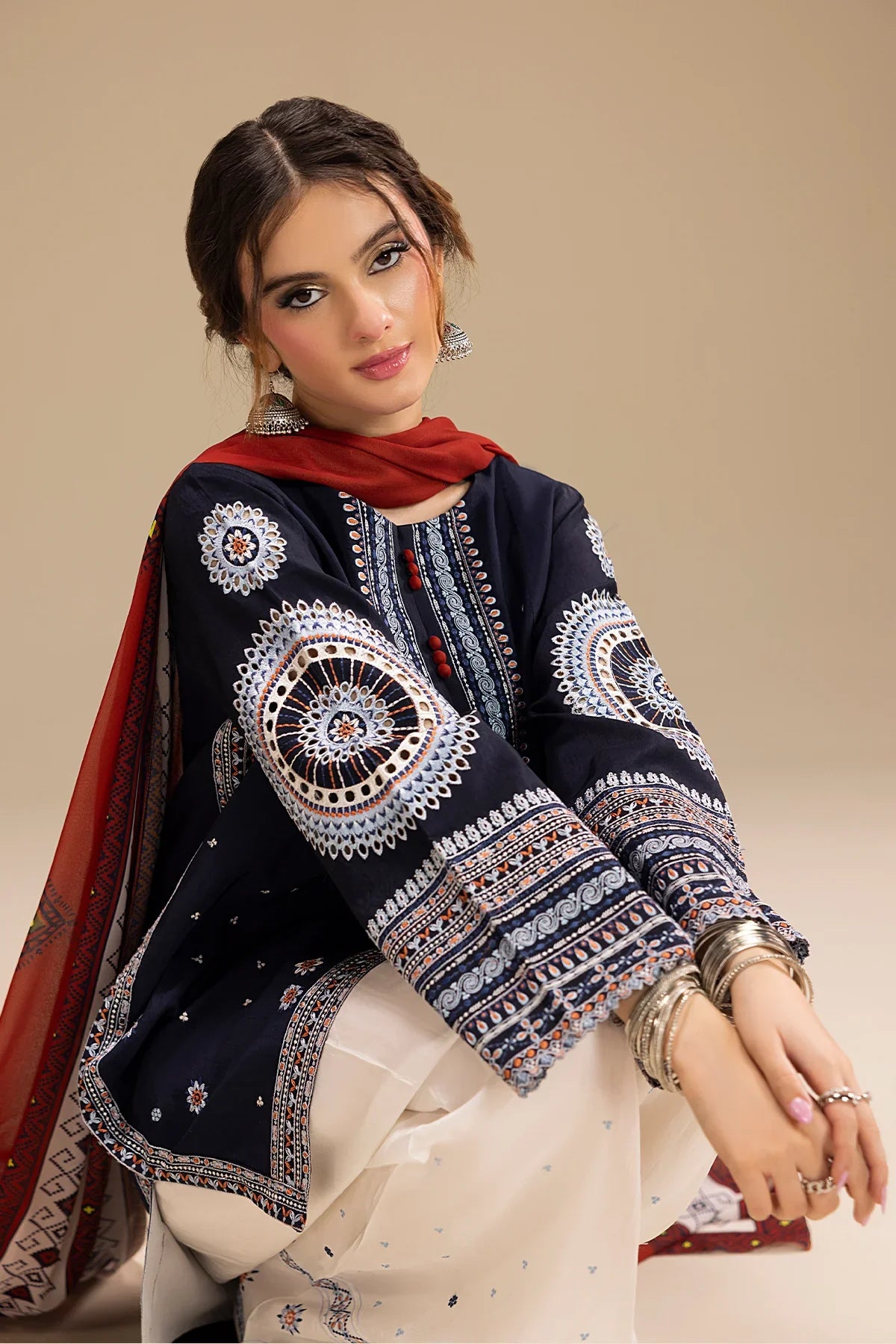 JAZMIN - 3PC LAWN EMBROIDERED DRESS EY-141