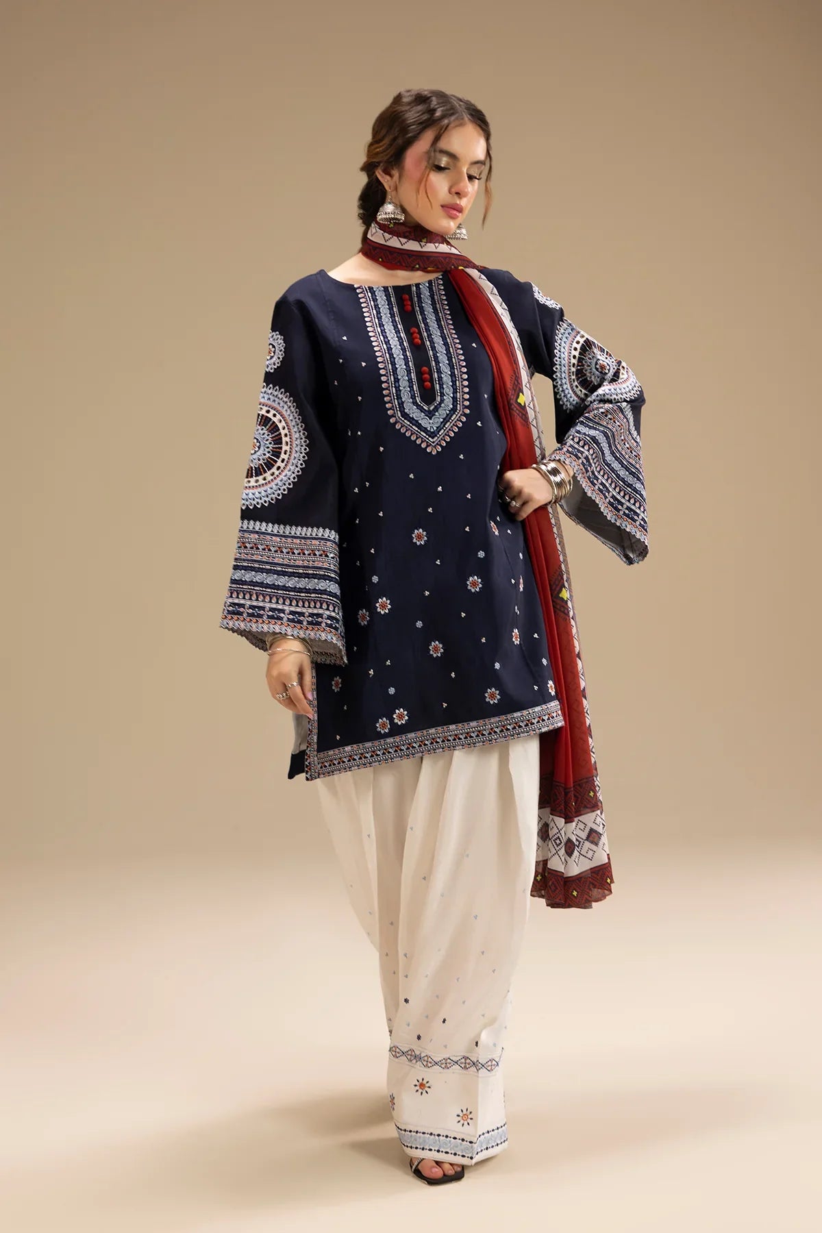 JAZMIN - 3PC LAWN EMBROIDERED DRESS EY-141