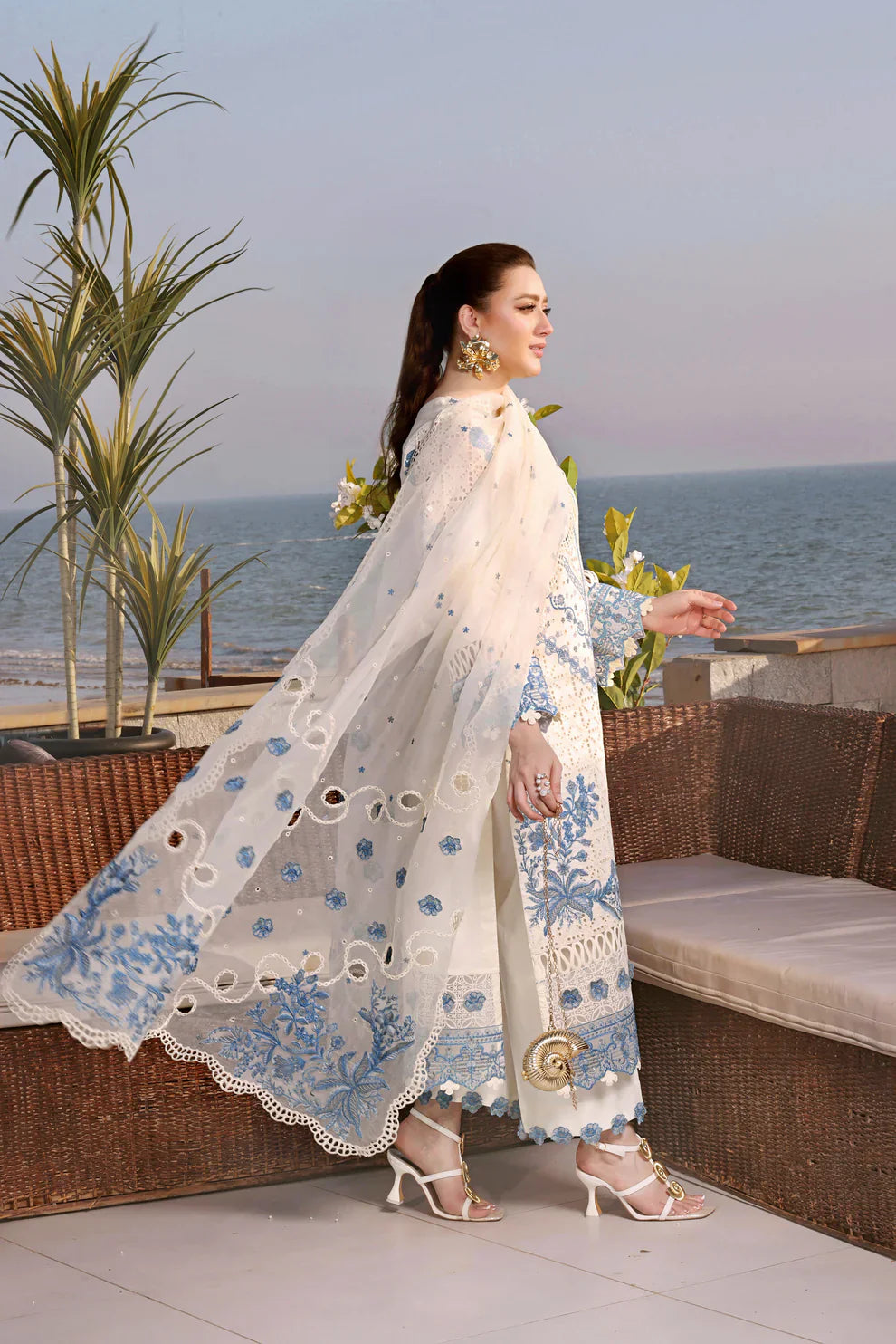 Aneelas'26 Lawn Luxury Embroidered 3 Piece Dress- EFY-164