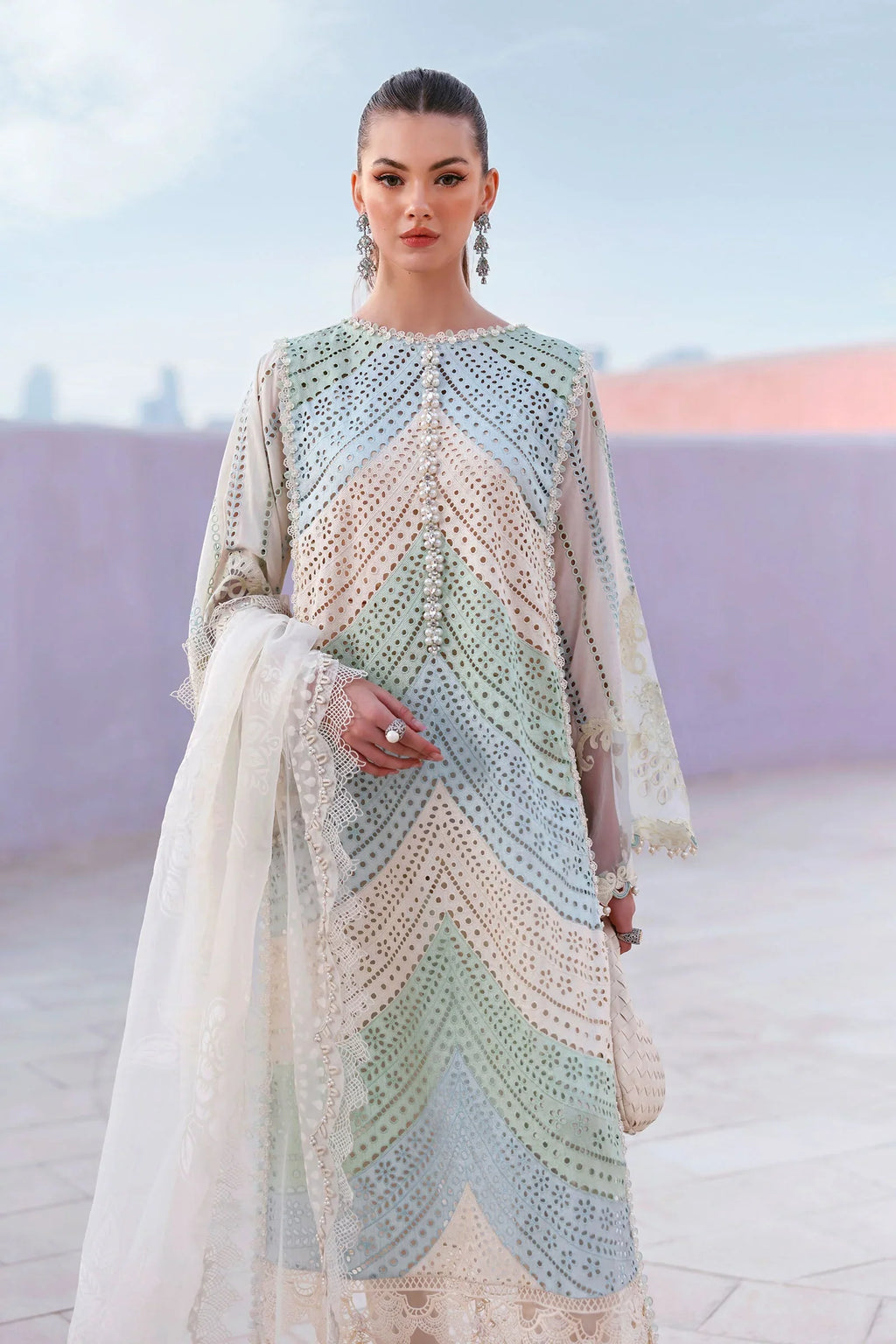 MARIA B - 3PC LAWN CHIKANKAARI EMBROIDERED DRESS EY-138