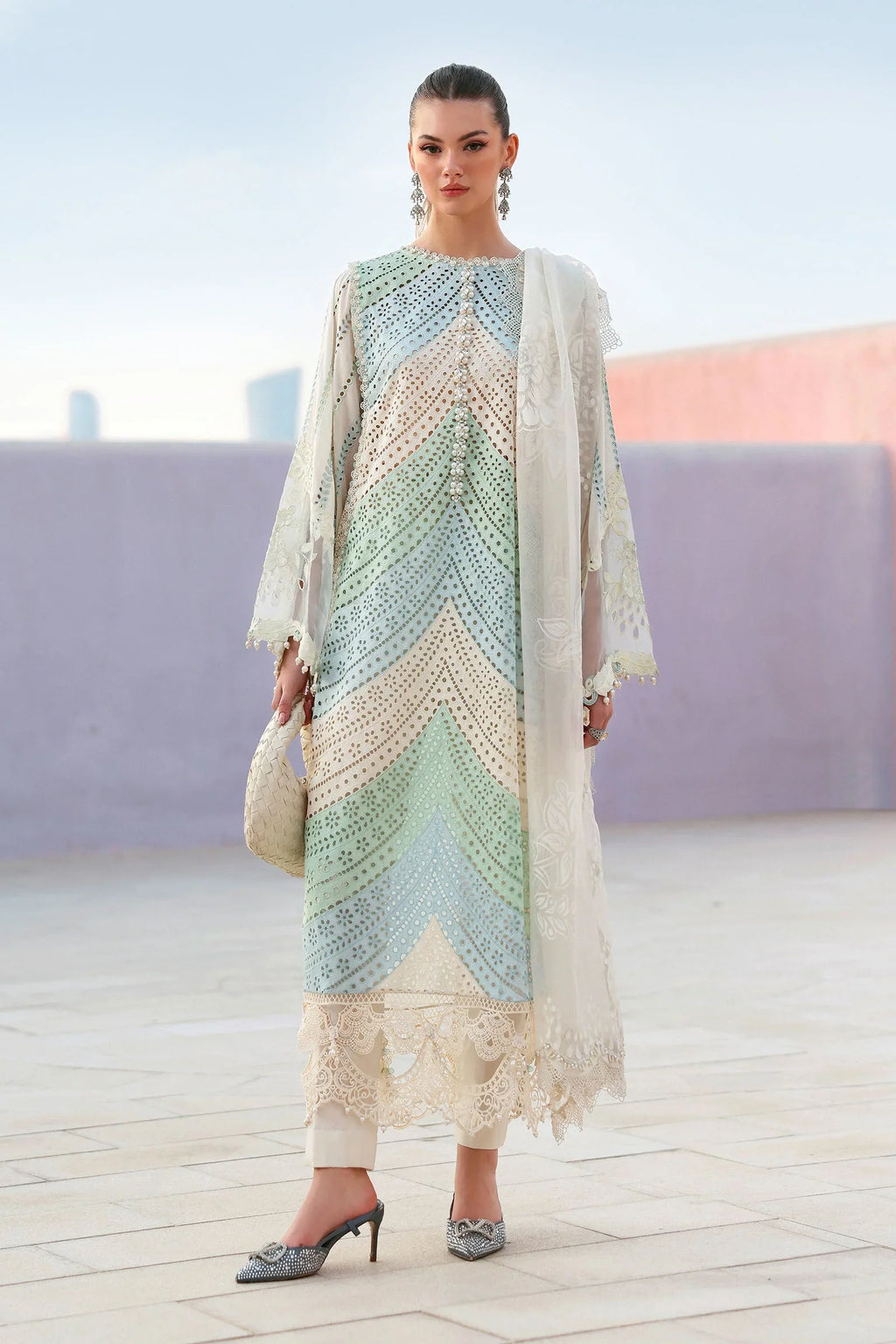 MARIA B - 3PC LAWN CHIKANKAARI EMBROIDERED DRESS EY-138