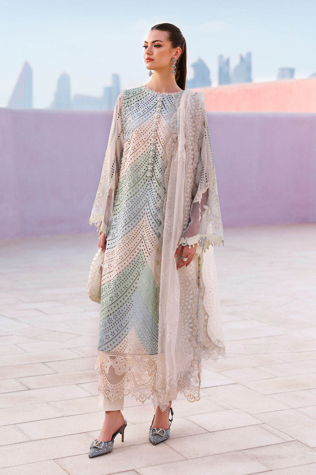 MARIA B - 3PC LAWN CHIKANKAARI EMBROIDERED DRESS EY-138