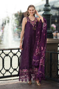 Noor by Saadia Asad Luxe Chikankari Unstitched Lawn 3Pc Suit EFY-152 Aubergine Bloom