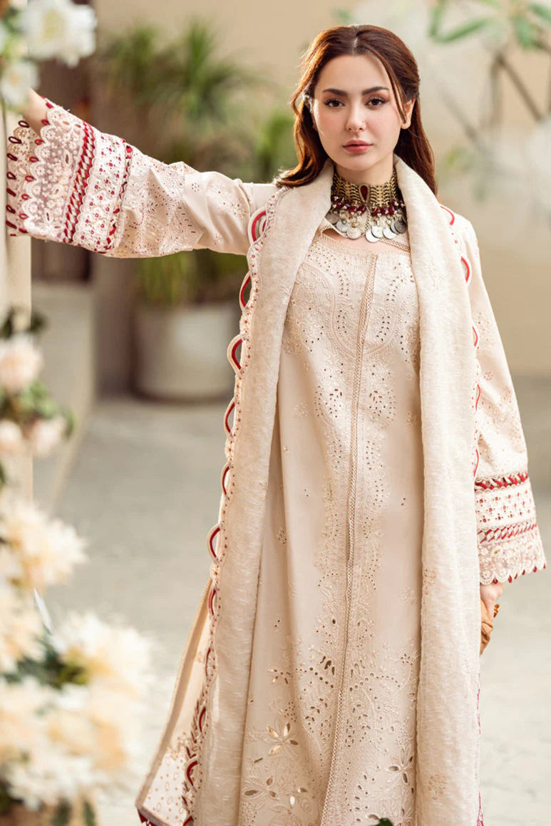 QALAMKAR - 3PC LAWN EMBROIDERED SUIY - EY-136