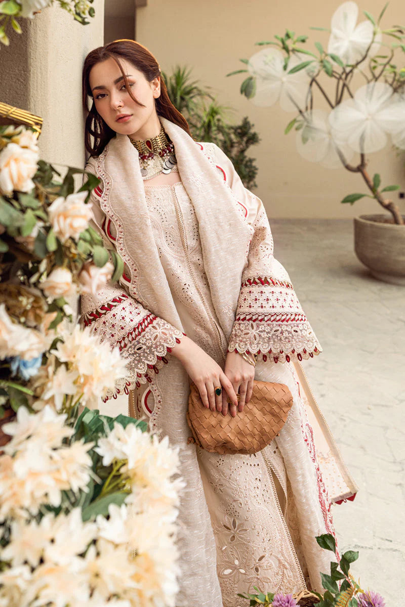 QALAMKAR - 3PC LAWN EMBROIDERED SUIY - EY-136