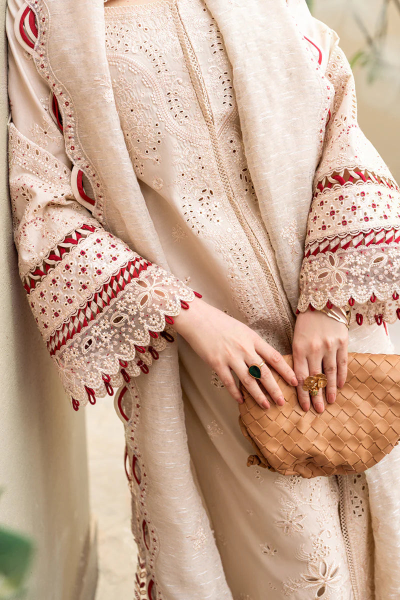 QALAMKAR - 3PC LAWN EMBROIDERED SUIY - EY-136