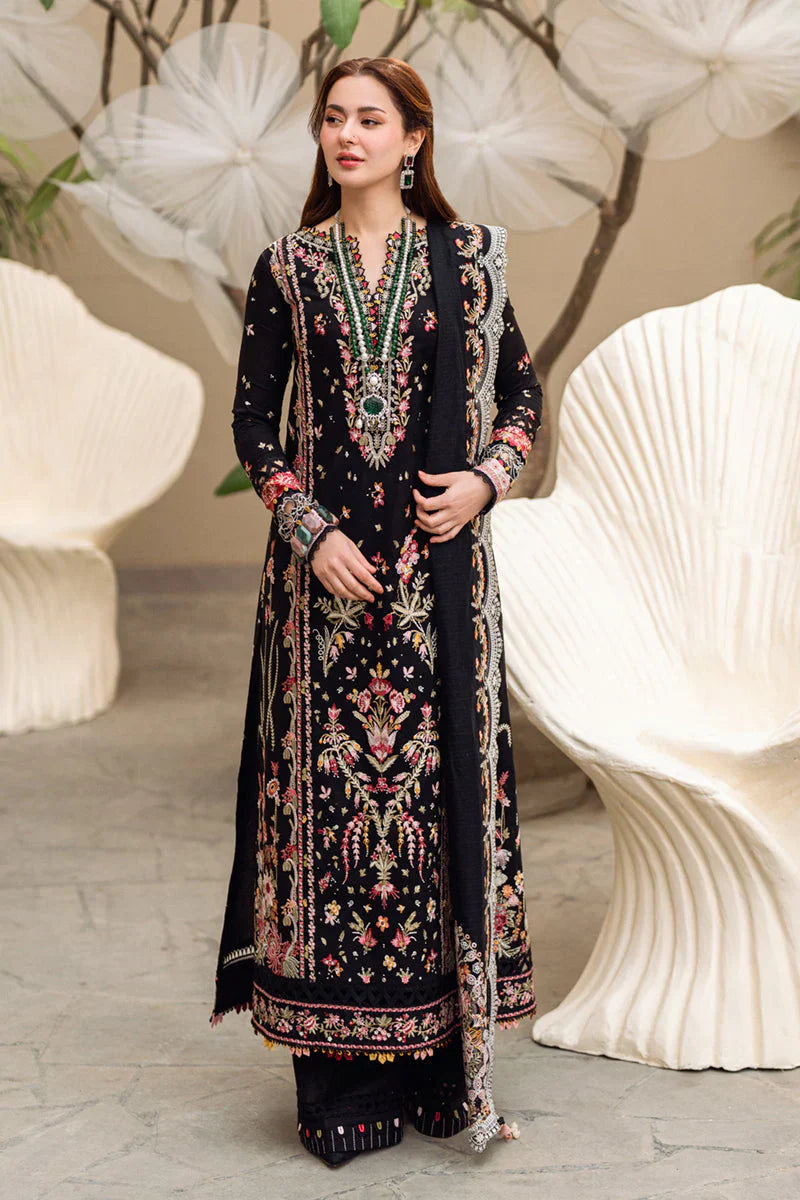 QALAMKAR - 3PC LAWN EMBROIDERED DRESS EY-137