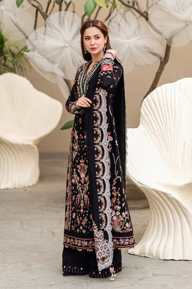 QALAMKAR - 3PC LAWN EMBROIDERED DRESS EY-137