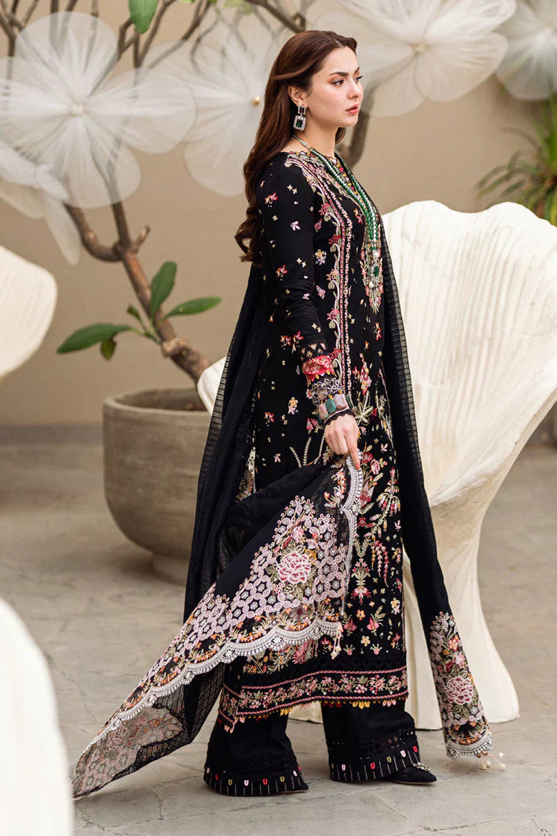 QALAMKAR - 3PC LAWN EMBROIDERED DRESS EY-137