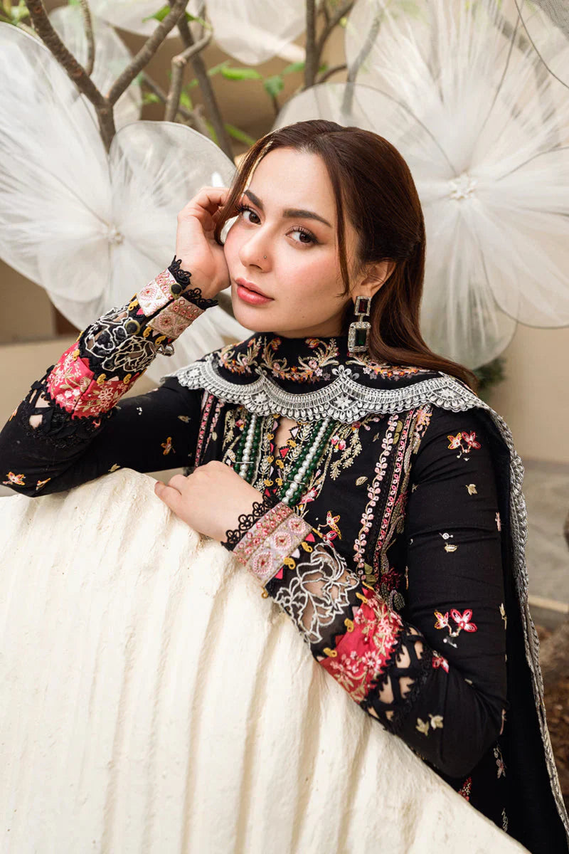 QALAMKAR - 3PC LAWN EMBROIDERED DRESS EY-137