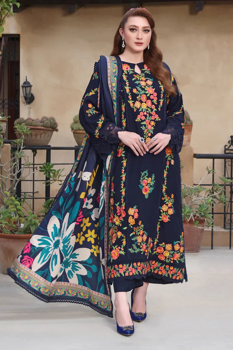 Aneela's - 3PC Lawn Embroidered Suit - EY-107