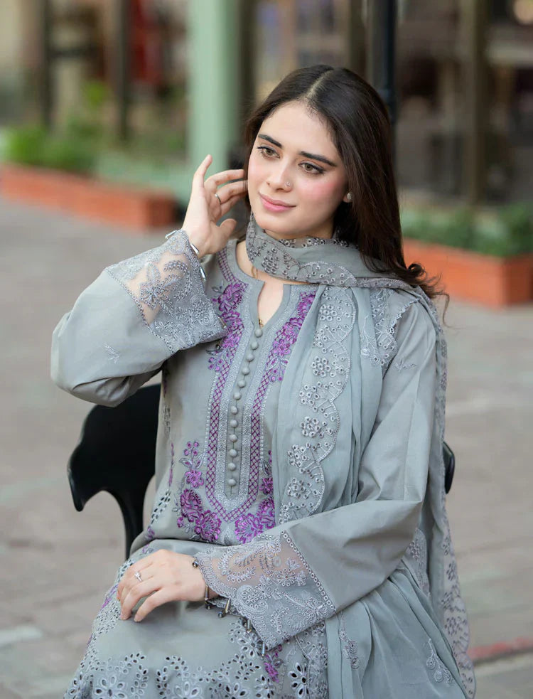 Mushq - 3PC Lawn ChickenKari Embroidered Suit EY-120