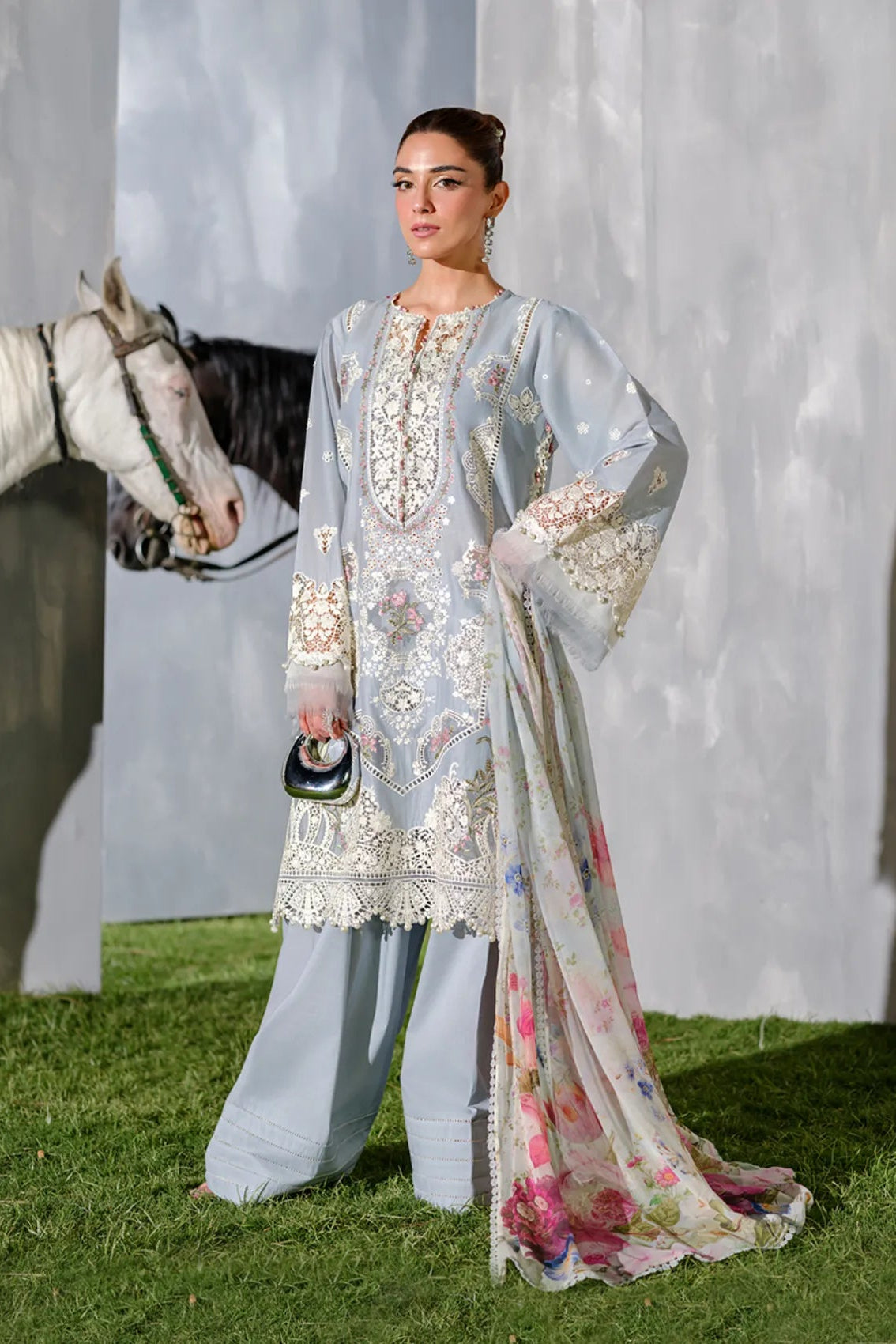ELAF UNSTITCHED 3PC  COLLECTION LAWN EY-119