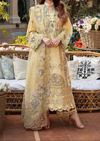 Embroidered 3pc Lawn Dress With Embroidered Khadi Net Dupatta EFY163.