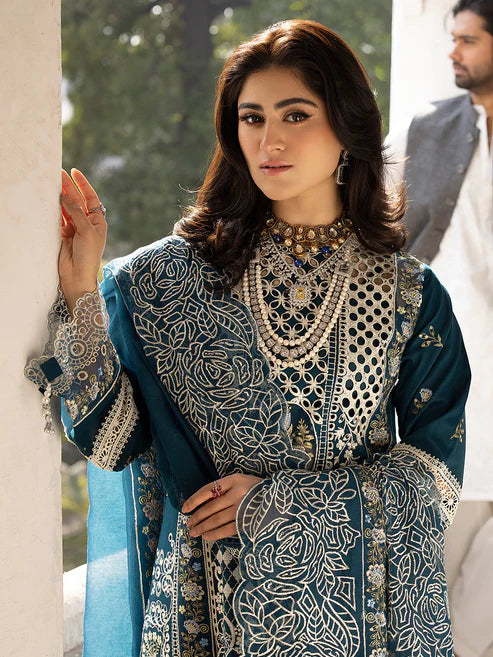 MAHNUR - 3PC Lawn Embroidered Suit  EY-109